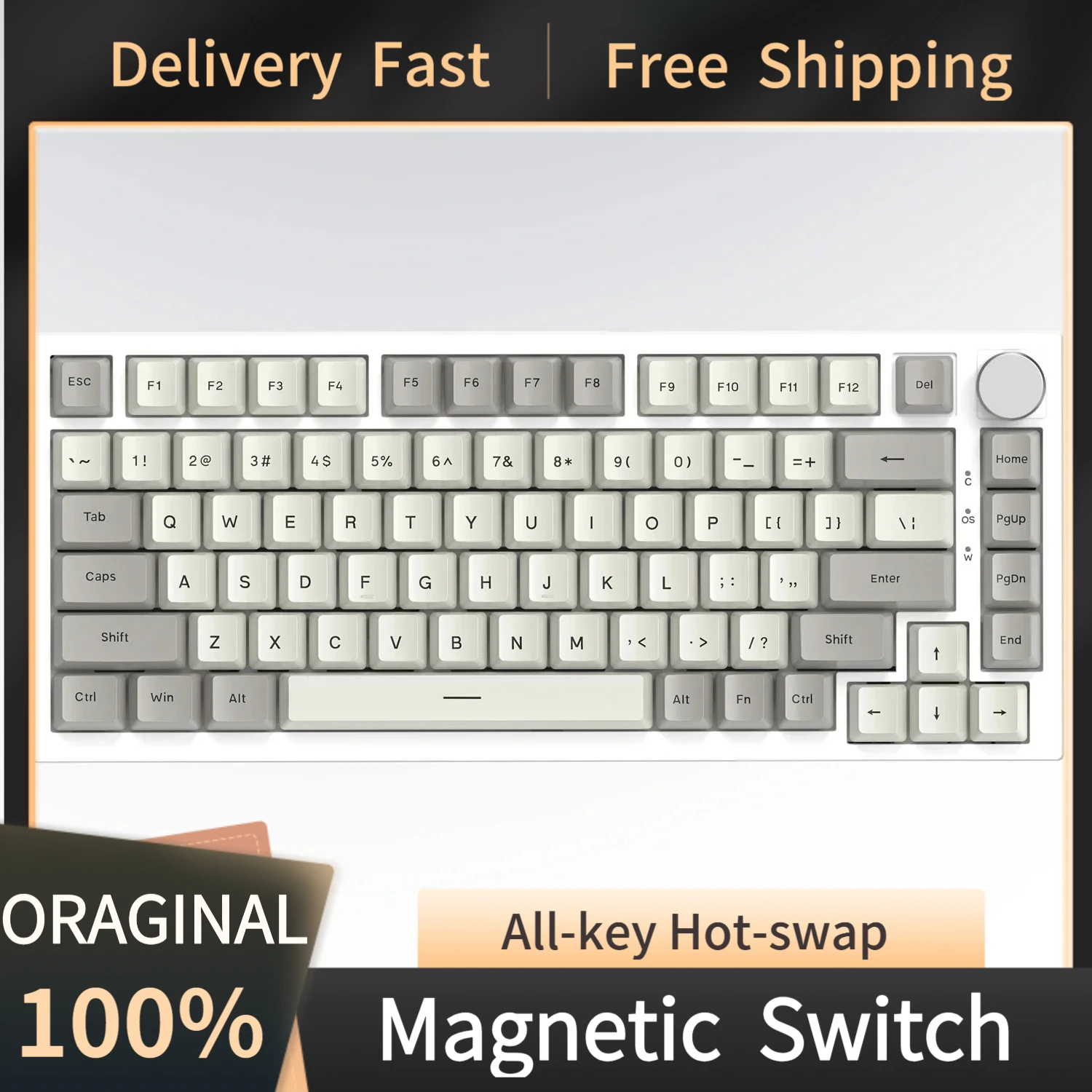 

Attack Shark K85 New Magnetic Switch Wired Mechanical Keyboard All-key Hot-swap 75%Layout RGB Light Effect Compatibility Win&Mac
