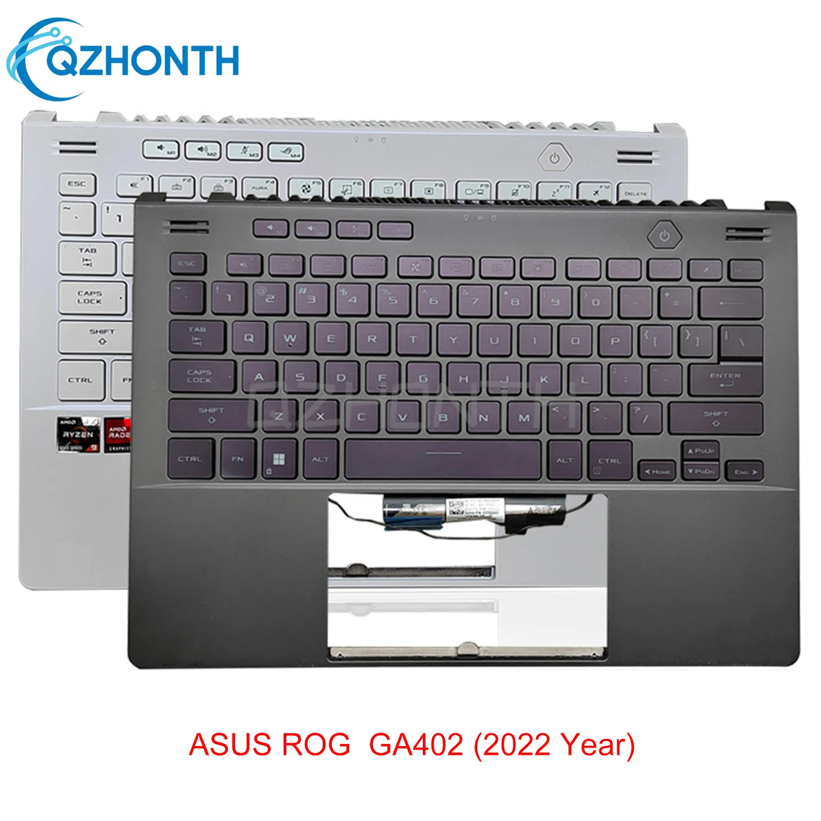 Imagem -03 - Caixa Superior com Teclado Retroiluminado para Asus Rog Zephyrus Ga402 Ga402r 14 Palmrest 2023 Ano