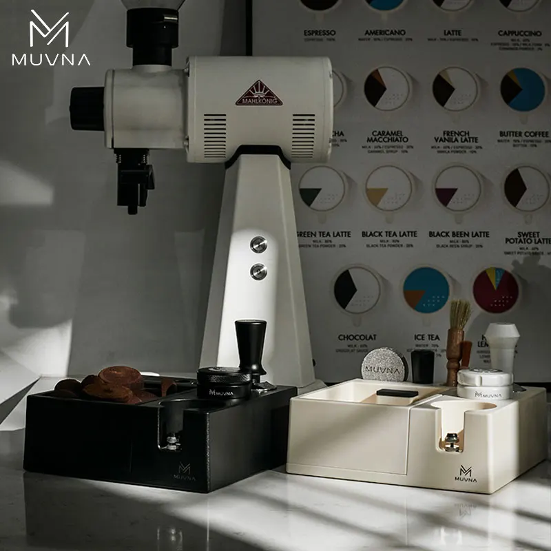 

MUVNA ABS Espresso Knock Box 2.0, Espresso Coffee Organizer Box Fit for Storage 51, 54, 58MM Espresso Tamper, Distributor