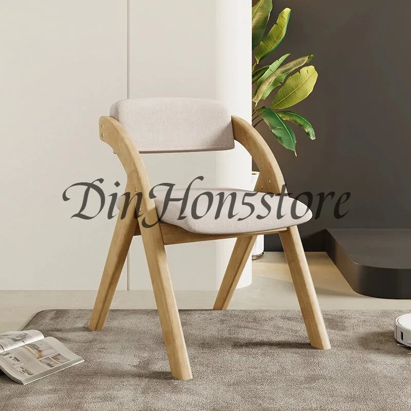 Solid wood folding restaurant household back chair simple chair small apartment economy