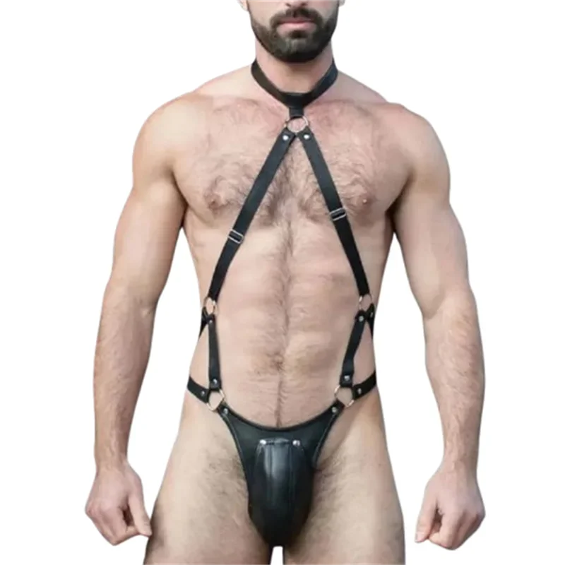 

Сексуальные мужские кожаные брюки с открытой промежностью, фетиш-гей, нижнее белье с мокрым эффектом, вечерние клубные костюмы с вырезами, одежда Sissy