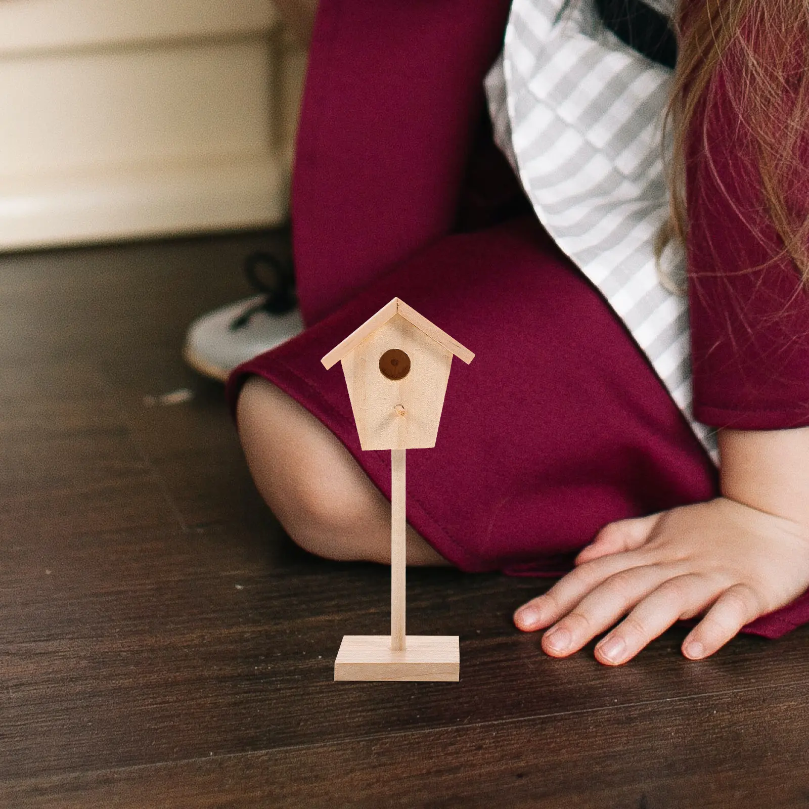

Miniature Bird House Wooden Rustic Style Realistic Look for Mini House and Micro Landscape Decoration Mini Birdcage