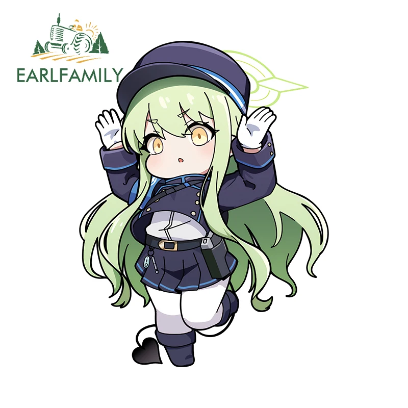 EARLFAMILY Blue Archive Green Hair Girl Graffit Car Stickers Cool Creative Vehicle Great Decals Suitable For Smooth Surfaces