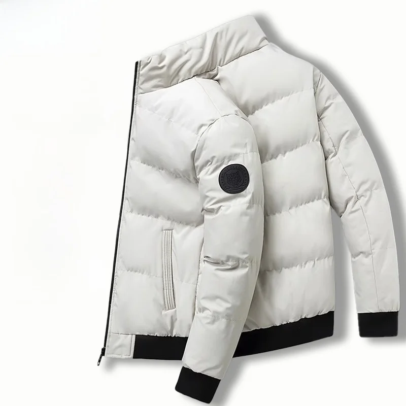 الرجال Thiened الدفء أسفل القطن Jaet الشتاء Faion Ci عارضة الخبز Sle معطف سستة الديكور فضفاض صالح البوليستر F... #2