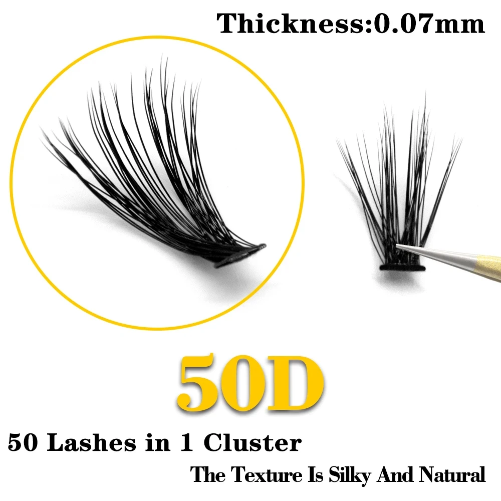 60 Bundles/box Natural Mink Eyelashes C/D Curl Individual Lash Extensions 40D/50D Cluster Lashes Makeup tool Lashes Cilia