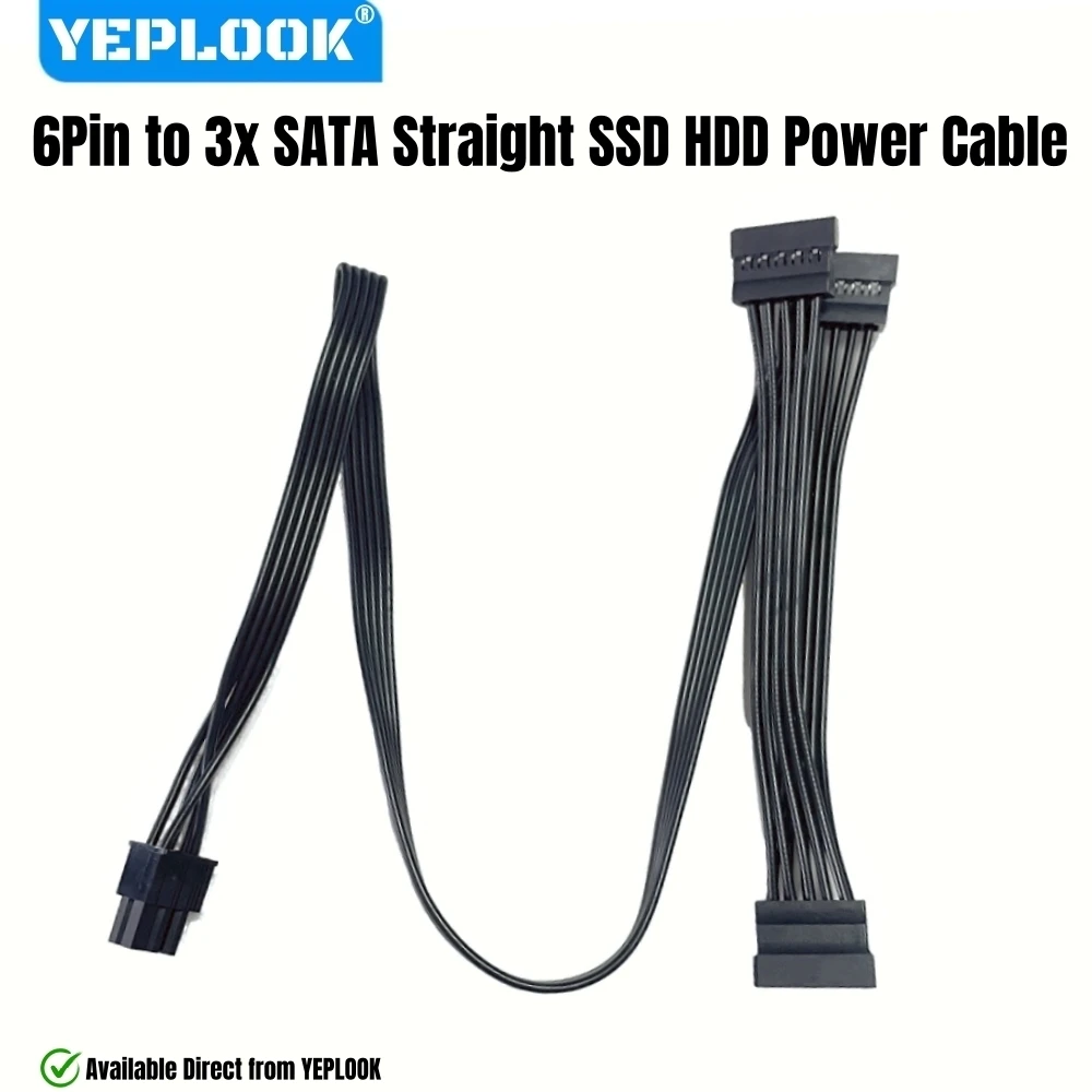 

Кабель питания YEPLOOK 6Pin на 3x SATA для модульных блоков питания Corsair AX1600i Titanium, AX1000 Titanium, AX850 Titanium