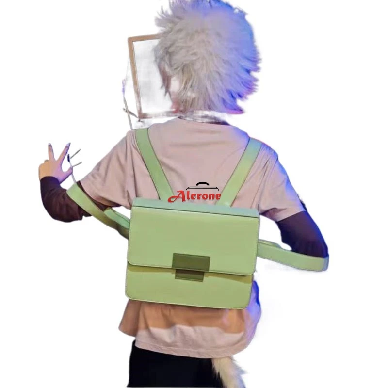 

Anime Killua Zoldyck Cosplay Backpack Green Student Bag Teenager Killua Zoldyck Cosplay PU Leather Students Bag