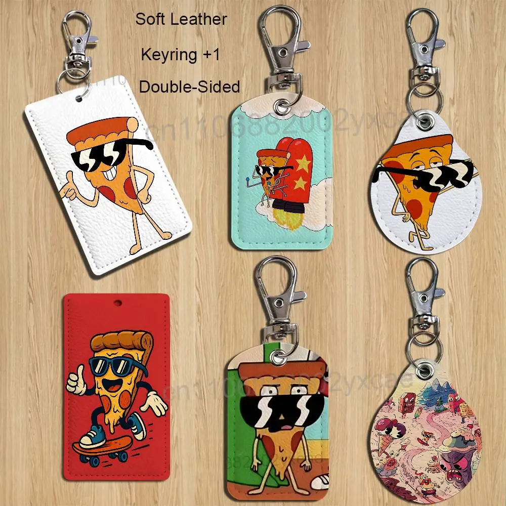 

P-Pizza Steve U-Uncle Grandpa Card Holder Keychain Key Ring Door Lock Access Protective Case For Security Gift