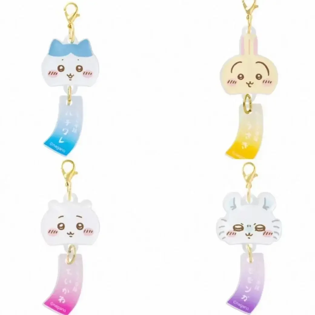 Kawaii Chiikawa Acrylic Wind Chime Pendant Mobile Phone Chain Keychain Xiaoba Flying Squirrel Cute Schoolbag Stationery Pendant