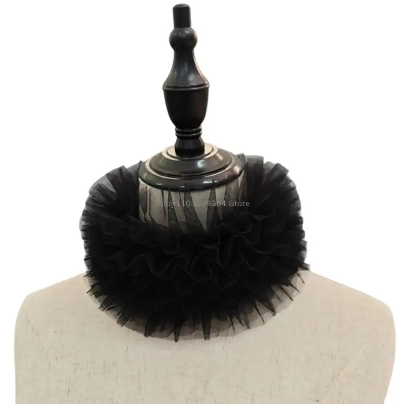 Bunte Mesh Rüsche abnehmbare falsche Kragen Renaissances Hals -Ruff -Wickel