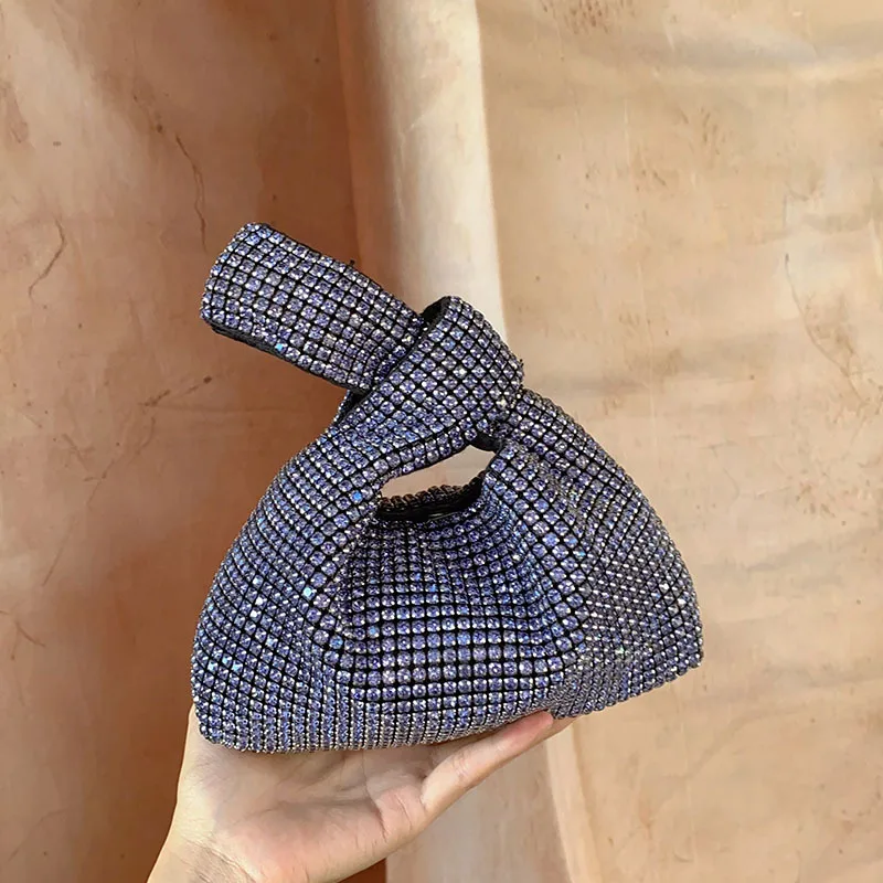 Niche-Design Diamantbesetzte Weste Tragbare Schultertasche Diamanttasche Damen Glänzende Voll-Diamant Achseltasche – Detail 8