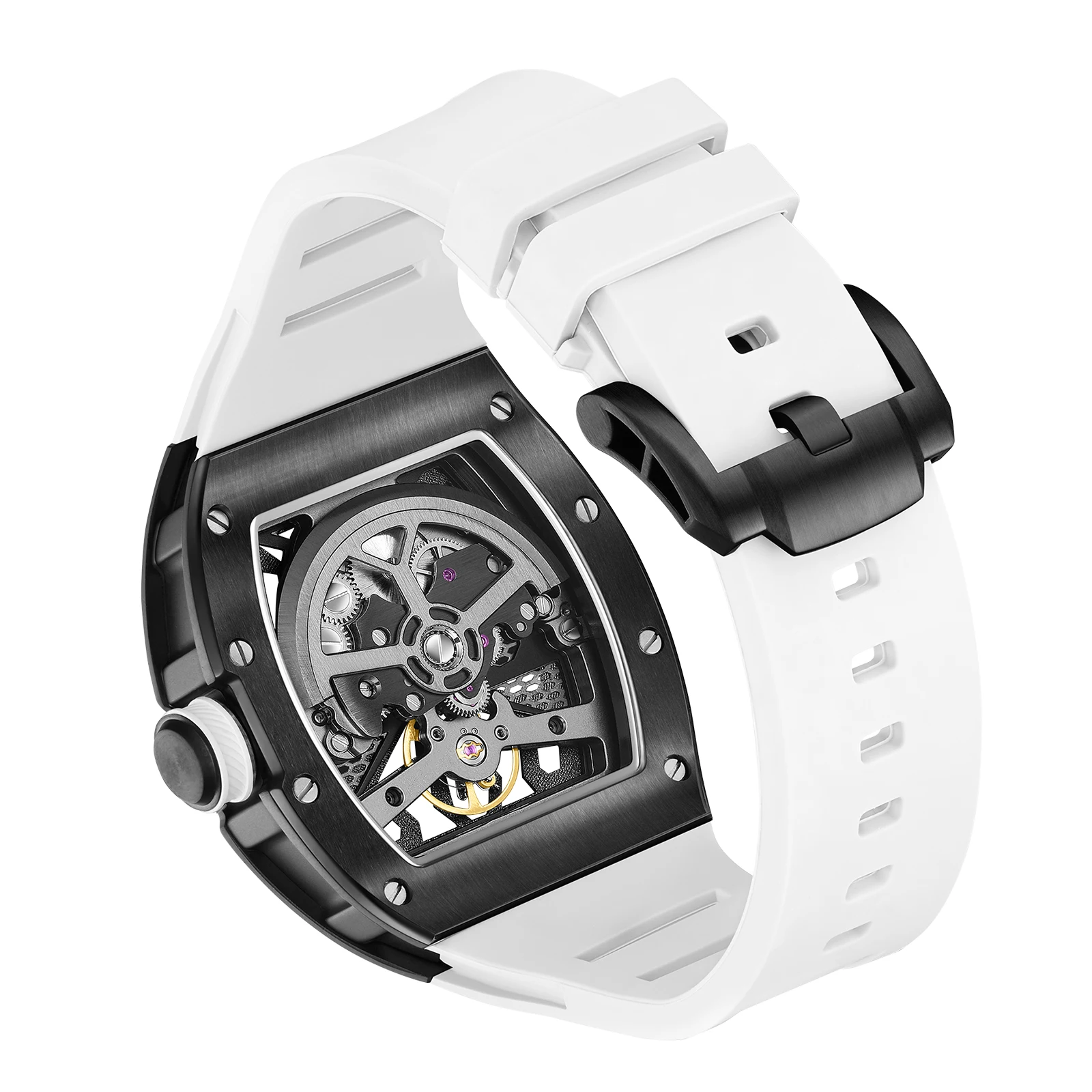 

CHANCE automatic watch retro style wholesale mechanical wristwatches skeleton carve waterproof leather men's watches