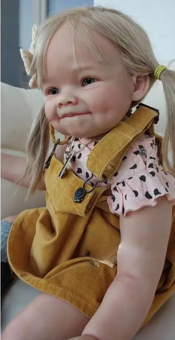 Customized Limited Supply  28inch Reborn Baby Doll Raya With Hand-Rooted Blond Hair Already Finished Doll Different Dress