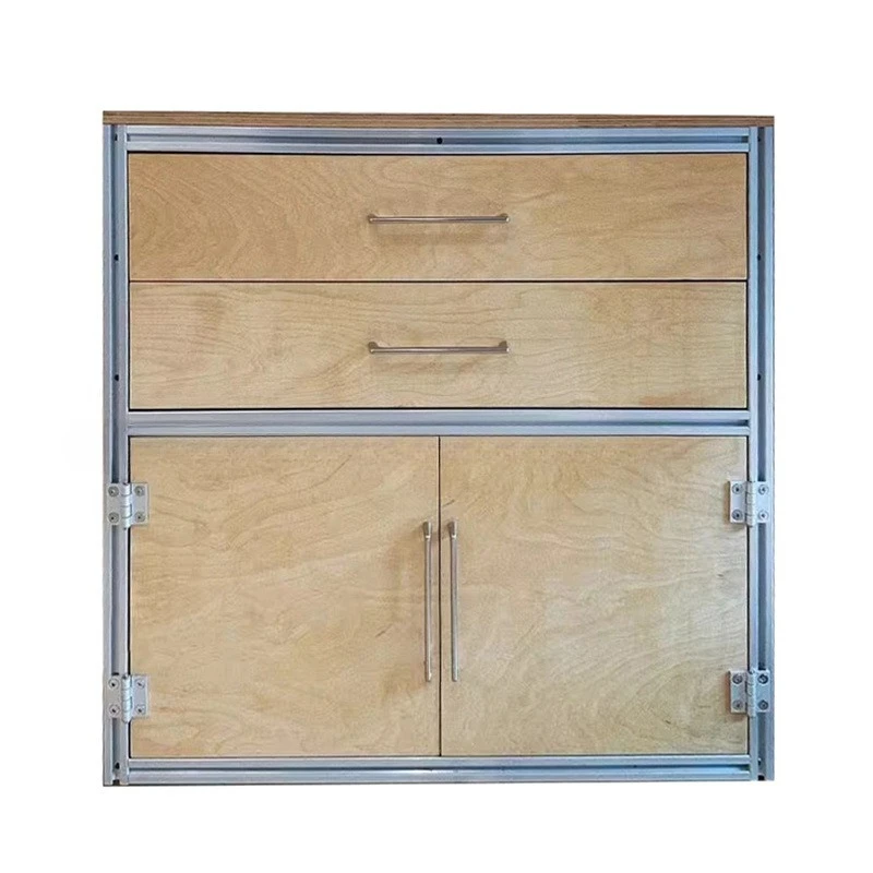 

Living room storage locker Multifunctional medieval dining side cabinet Aluminum profile coffee and tea cabinet Drawer locker