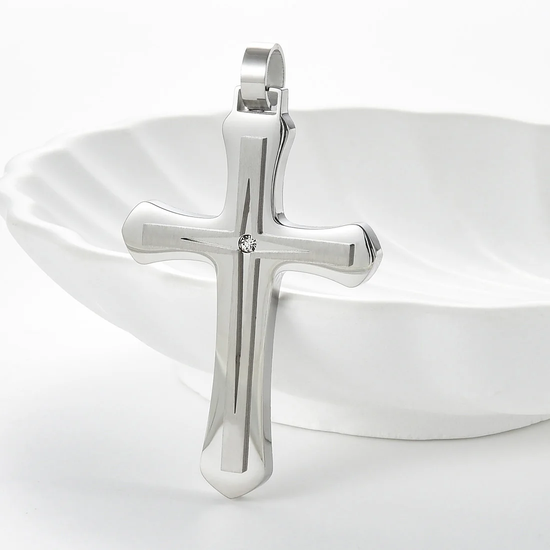 1 قطعة الفولاذ المقاوم للصدأ يسوع الصليب قلادة المعلقات شخصية الرجال النساء المعتقد الديني تميمة سحر الهيب هوب مجوهرات DIY بها بنفسك الهدايا