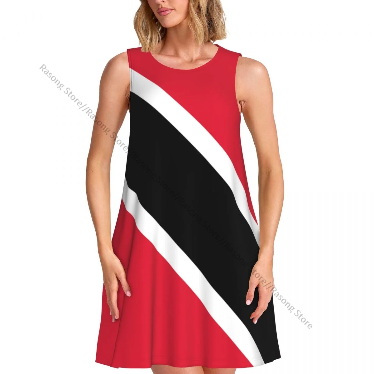 Women's Dress Flag Of Trinidad And Tobago Summer Casual T Shirt Beach Cover up Tank Dress