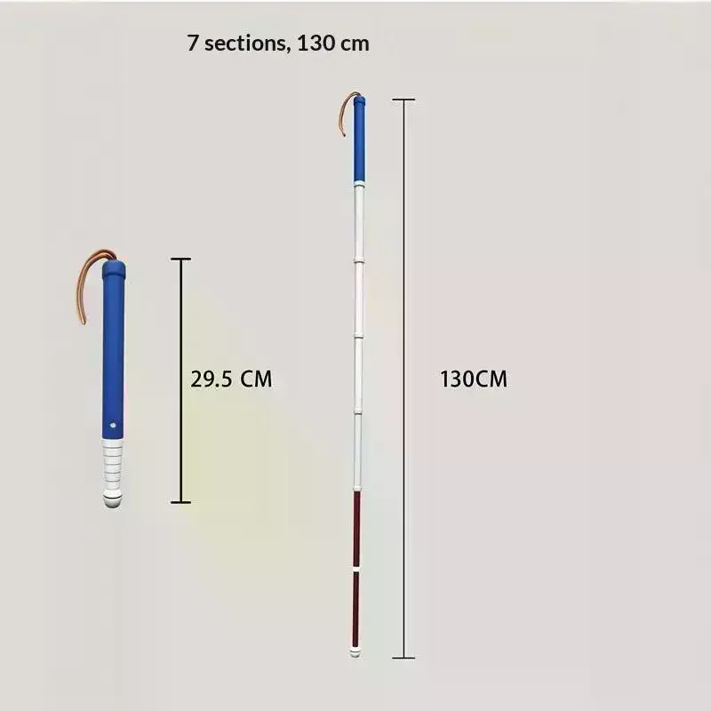 /YOV/Blind Cane Walking Stick Blind Reflective Cane Lanyard Anti Slip Foldable Lightweight Shockproof Crutch Telescopic
