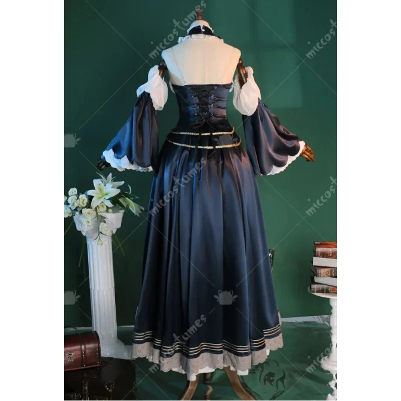 Miccostumes 女性のアニメボーカルコスチュームドレススリーブヘアピンと腿の靴下付きハロウィンコスプレ衣装