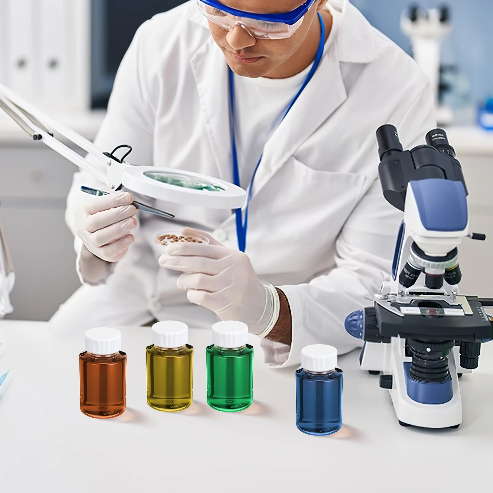 

6pcs 100Ml Oil Sample Bottle Transparent Sealing Vial For Lab Storage Reagent Sampling Bottle Bulk Empty Vials