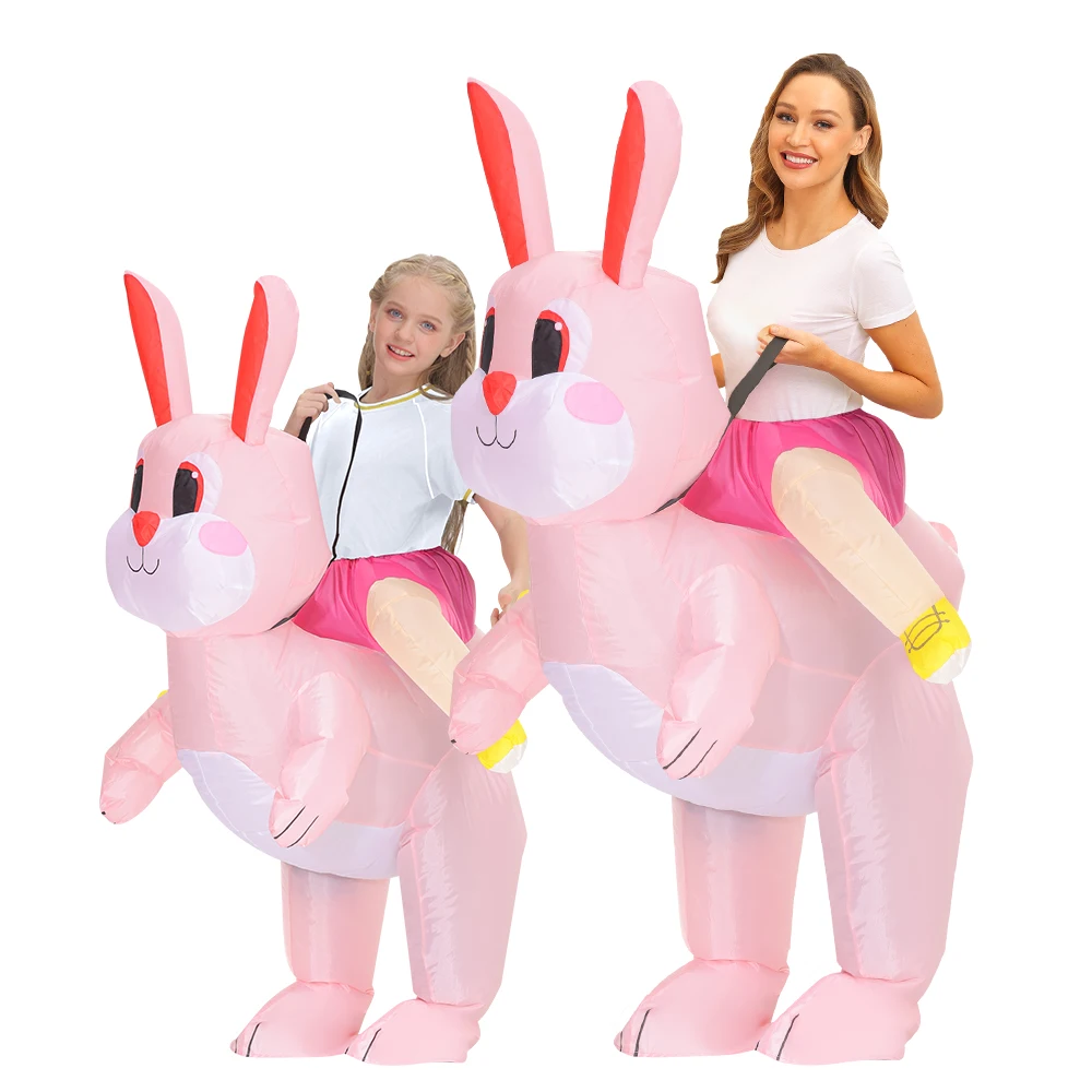 

Adult Kids Bunny Rabbit Inflatable Costume Anime Mascot Performance Clothes Halloween Party Carnival Easter Cosplay Costumes