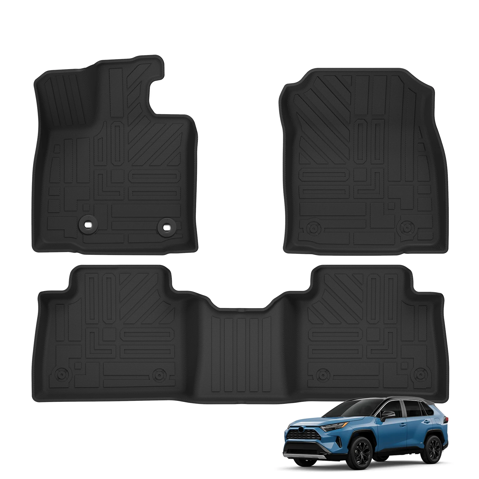 Linkerzijde Toyota RAV4 2026 brandstofauto all-weather 3D TPE vloermat kofferbak antislip mat achterbank liner accessoires