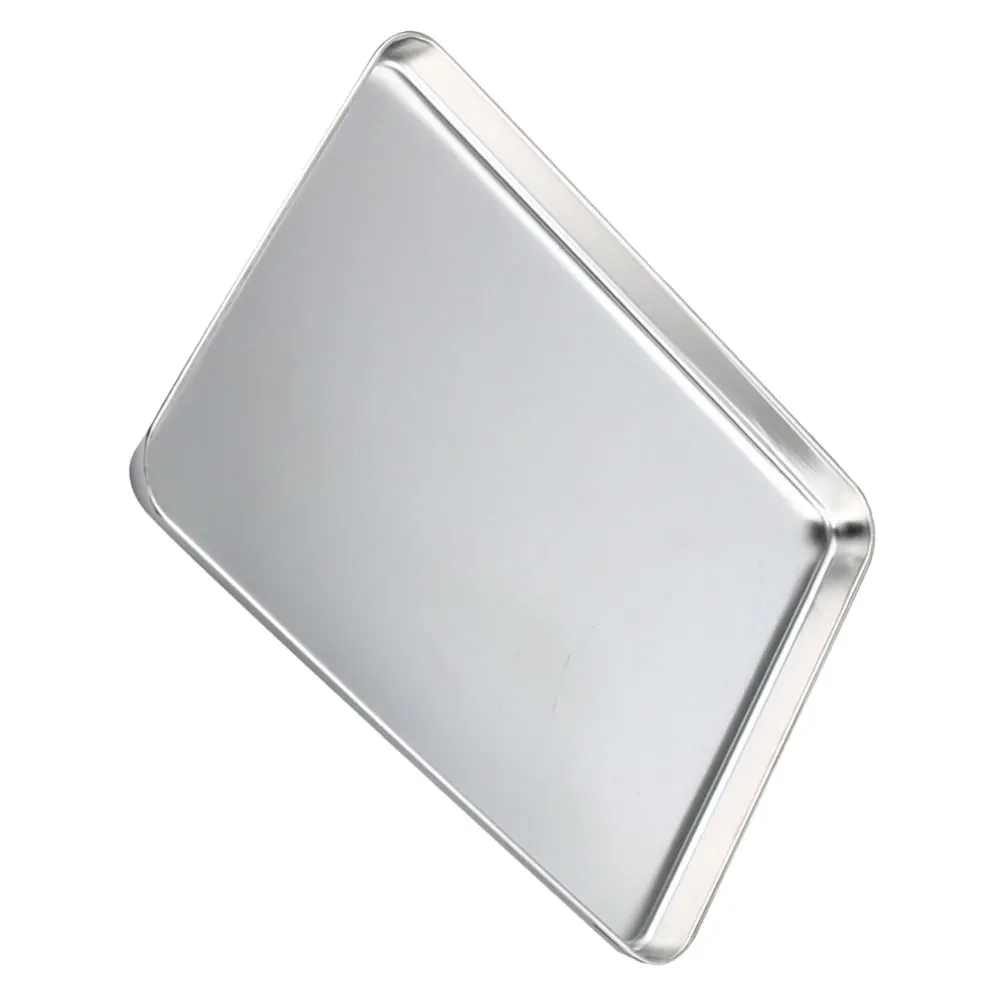 

Thickened Stainless Steel Serving Tray Food Storage Pan Large Capacity Roast Meat Dessert Plate Snack Container Metal
