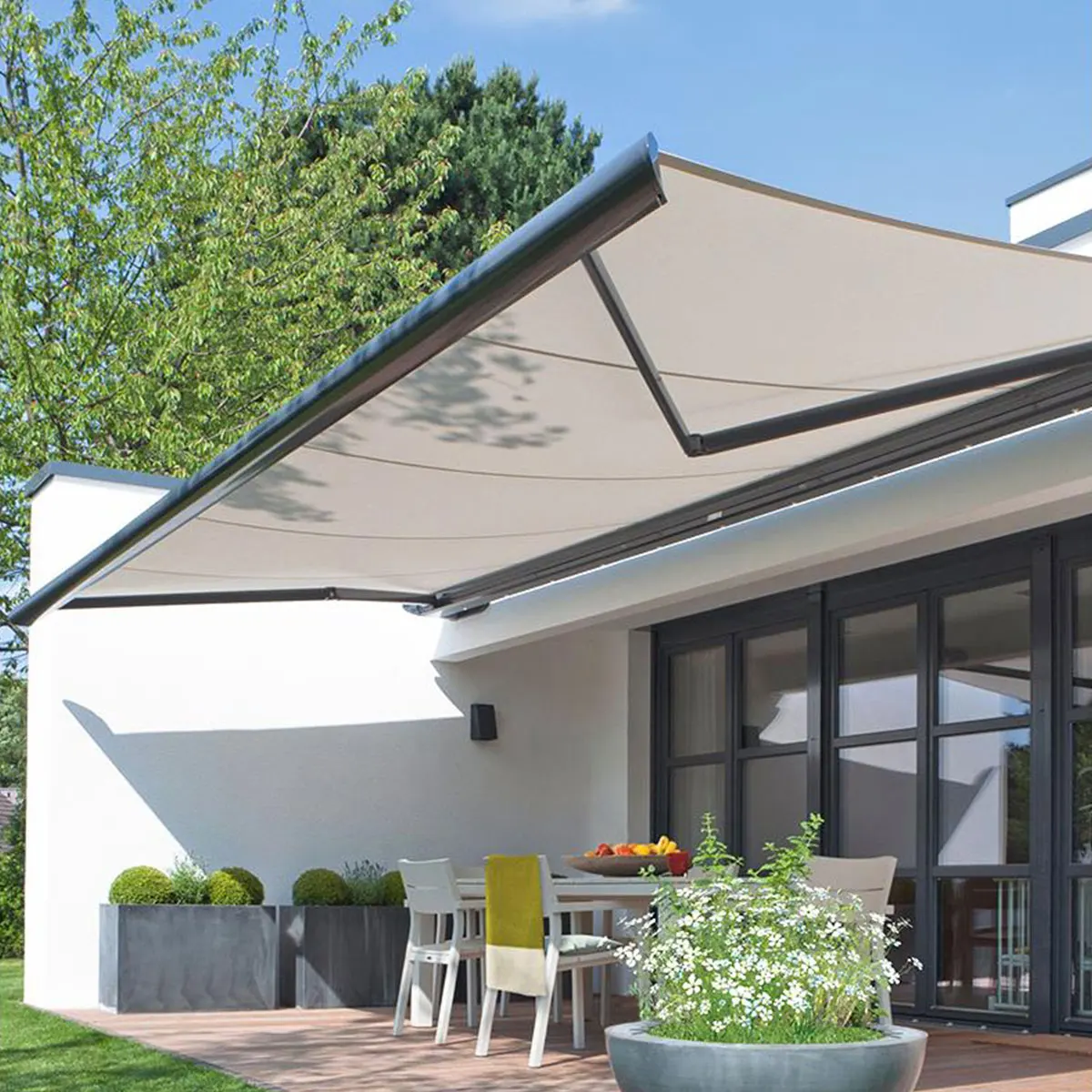 Motorized Shading Metal Roof Cover for Pergola Smart UV Waterproof Blinds Automatic Retractable Awning Outdoor