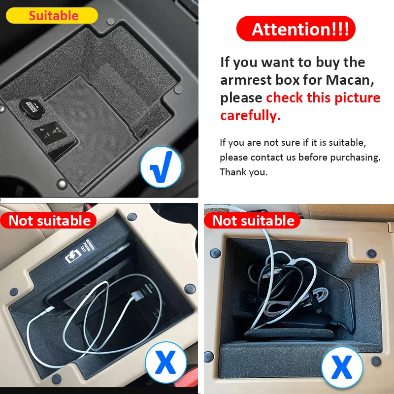 For Porsche Cayenne Macan Car Center Console Storage Box Tray Central Armrest Organizer Case Door Storage Interior Accessories