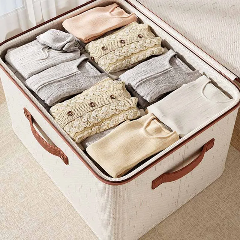 Zippered Storage Box With Lid - A Large Capacity Clothing Storage Box That Can Be Folded To Save Space In The Bedroom Wardrobe
