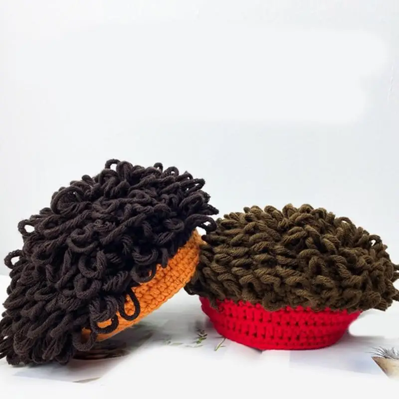 Chapeau d'hiver Faux Afro amusant pour enfants, lavable en Machine, extensible, Costume fête essentiel H7EF