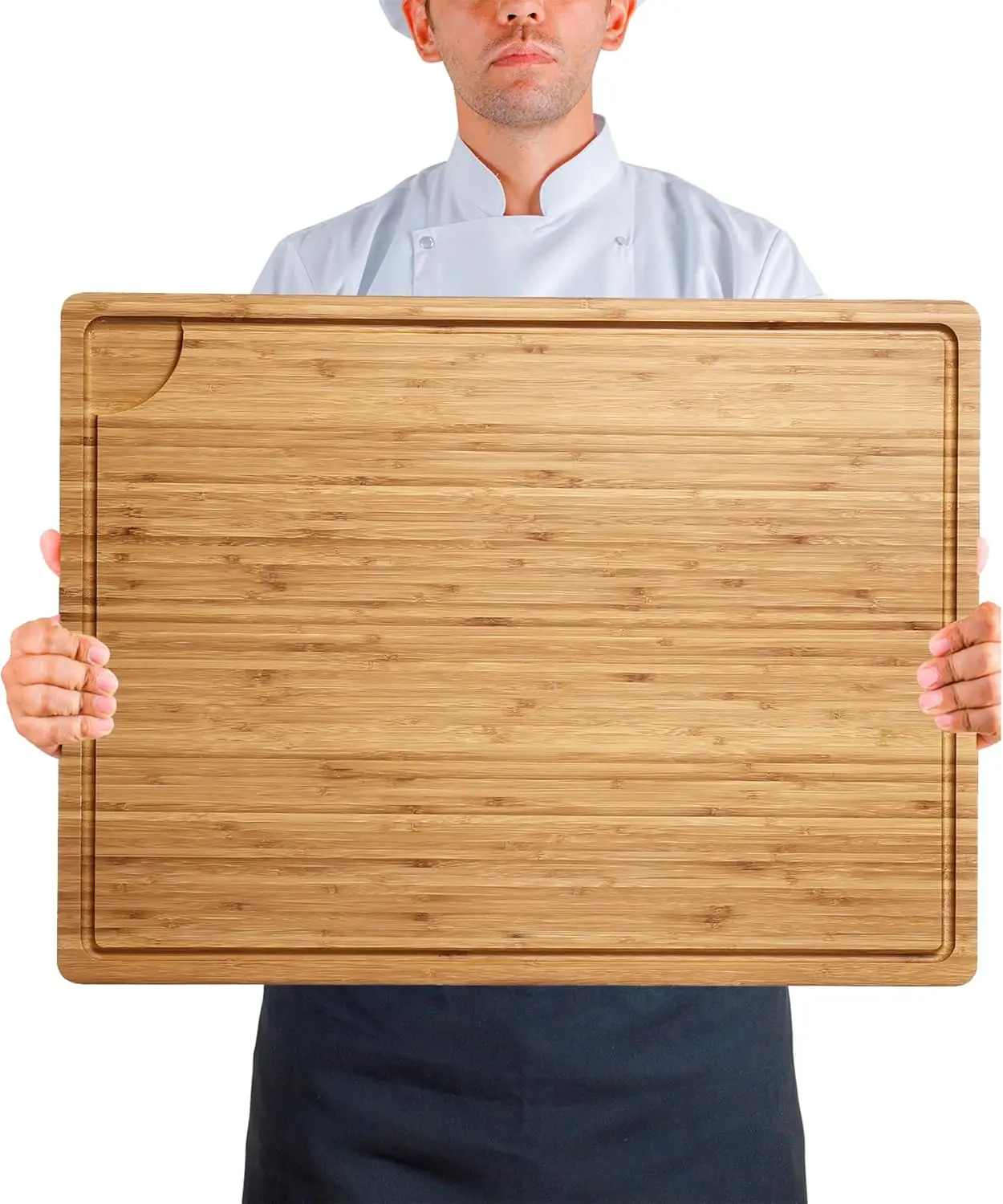 

24x18 Large Bamboo Cutting Board, Wooden Cutting Board for Kitchen with Handles and Juice Groove, Chopping Board Butcher