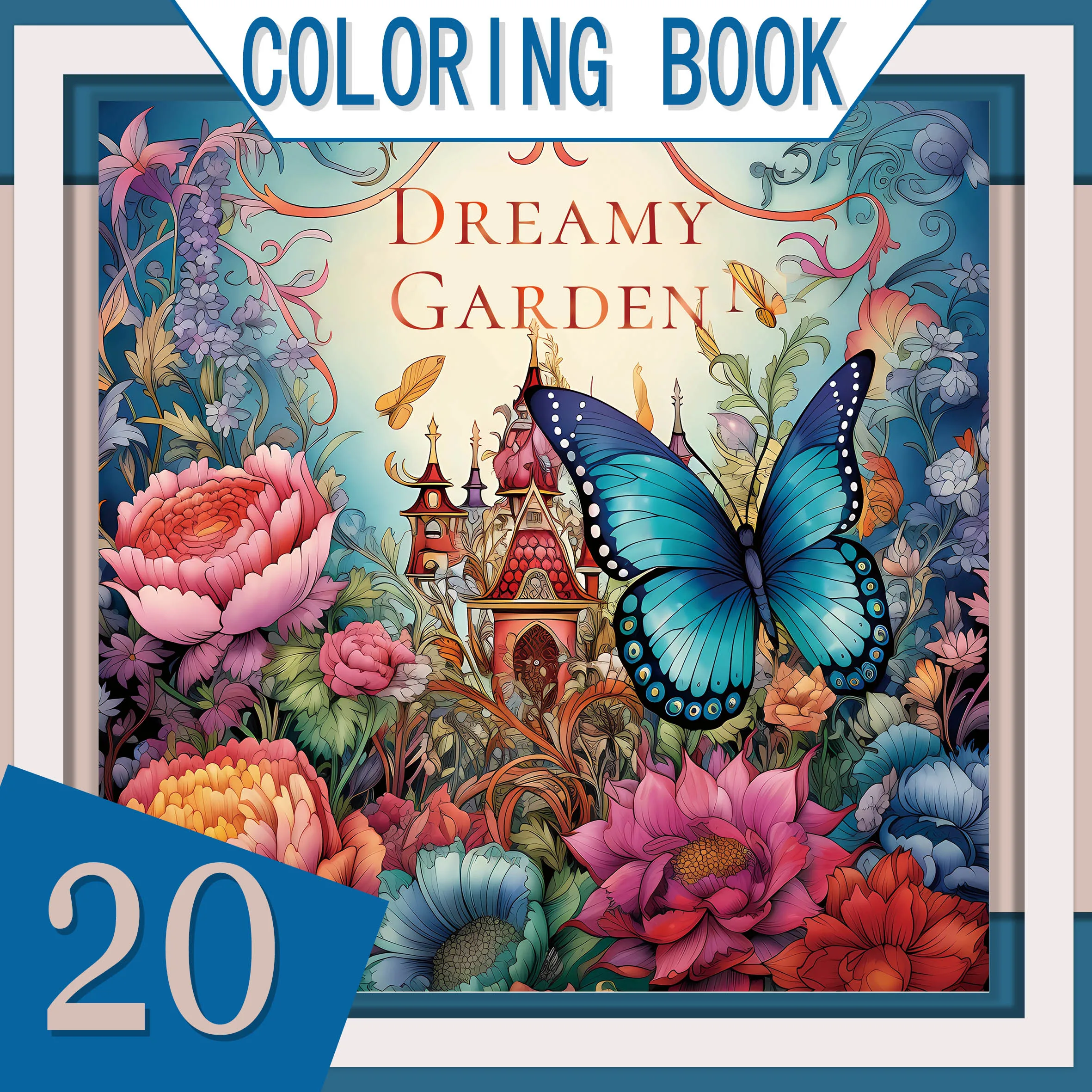 

Bview Art Adult Coloring Book Garden Fantasy: Stress Relief Relaxation with Vibrant Flowers & Intricate Enchanting Scenes ﻿