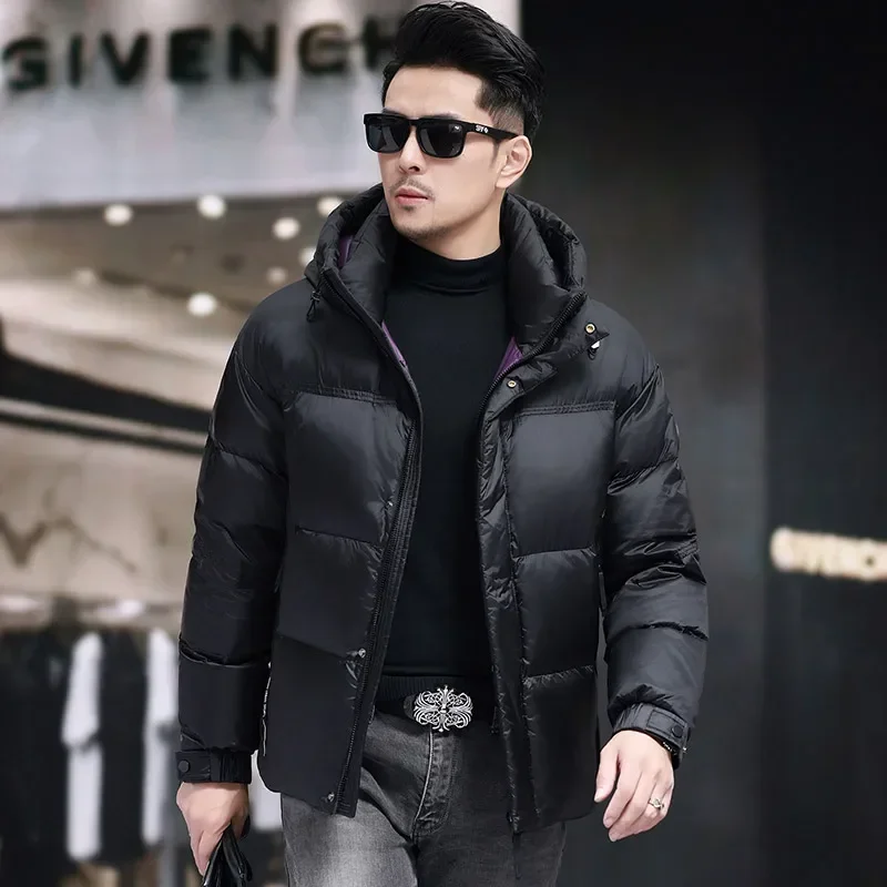 Designer Clothes Men Hooded Short Down Jacket Duck Down Men's Lightweight Padding 2024 Mens Winter Jacket Cold Male Coat