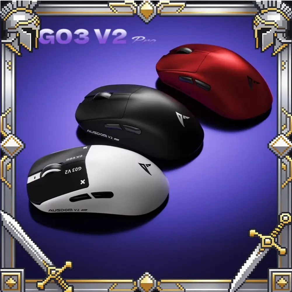 AUSDOM G03V2 Pro/Ultra Mouse PAW3395 Two-mode Wireless Mouse Gaming PAM Omron Lightweight Computer Office Big Hand Gaming Mouse