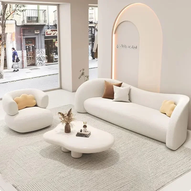 

Modern Nordic Living Room Sofa Puffs Foam Sponge Minimalist Unusual Couch Reading Ergonomic Canape Salon Home Furniture Sets
