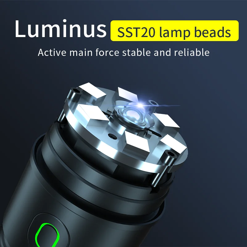 SF1 LED Flashlight Portable Torch USB-C Rechargeable 21700 Battery Multitool Camping Light Outdoor Tools Power Bank Hiking