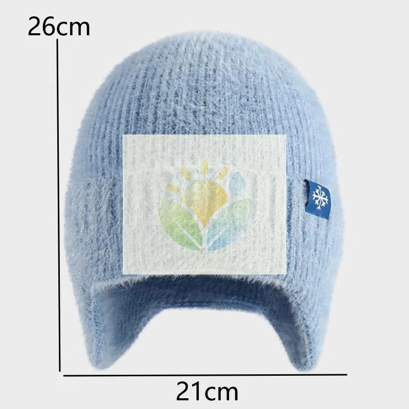 Women Candy Colored Winter Earflap Hat Soft Faux Fur Knitted Cap Fashion Kpop Style for Daily Work Commute