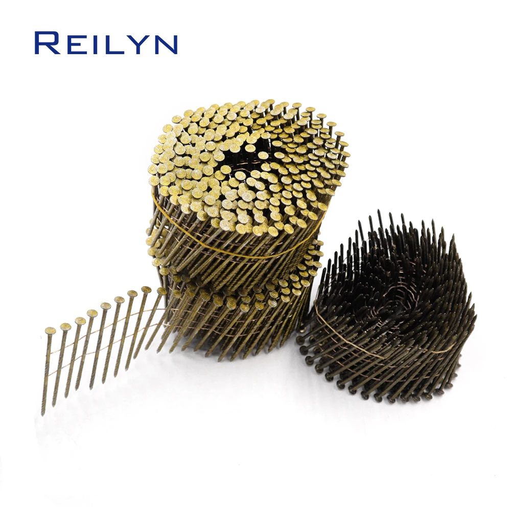 300pcs Threaded Pneumatic Pallet Nail Gun Coil Nails 2.3x50mm 2.3x64mm 2.3x70mm Woodworking Tacks Coil Nailer nails