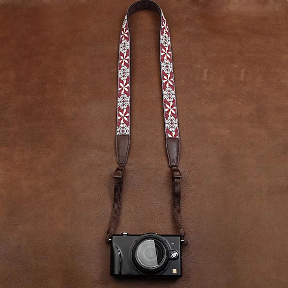 Universal SLR Digital Camera Shoulder Strap Embroidery Camera Strap Adjustable Micro Single Camera Neck Belt Strap