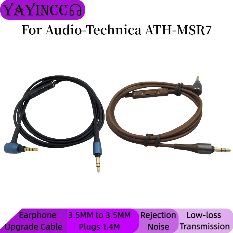 

For Audio-Technica ATH-MSR7 FOR SONY Headphones Replacement Audio Cable Jack 3.5mm male to male Plug Fits Many Headphone ，