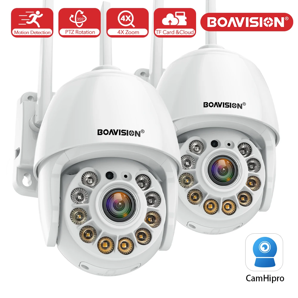 1PCS/2PCS Mini WIFI PTZ IP Camera 4X Digital Zoom Motion Tracking Two Way Audio 1080P Full Color Night Vision Outdoor Camhipro
