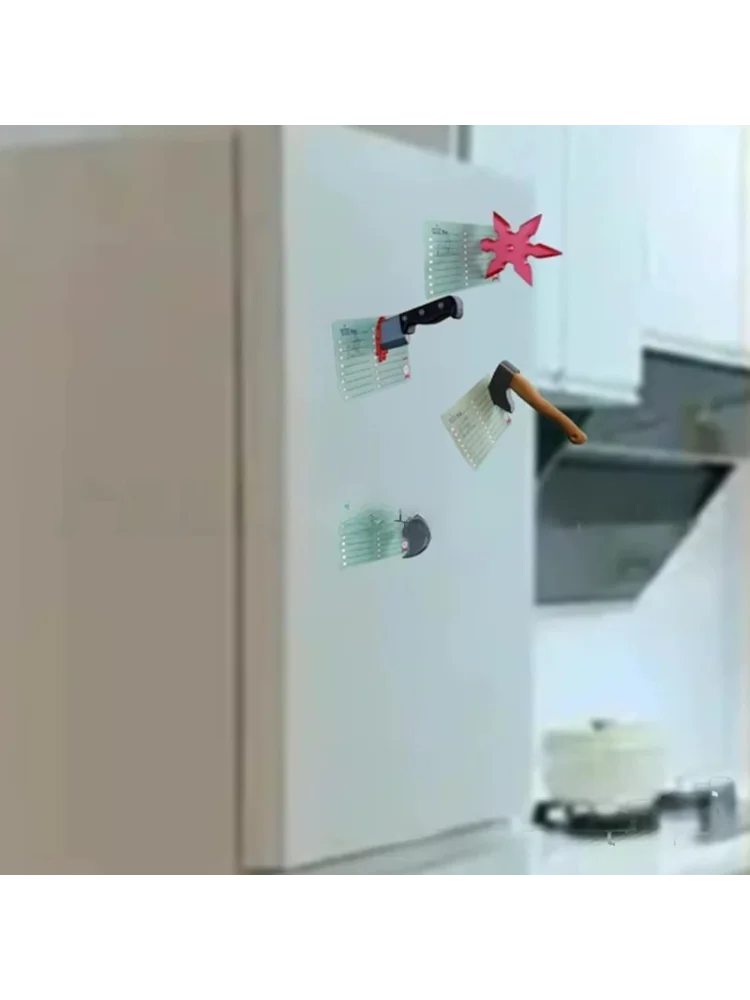 3D Creative Funny Knife Magnetic Fridge Stickers Novelty Funny Axe Tool Fridge Magnet Attractive Home Kitchen Decoration Gift