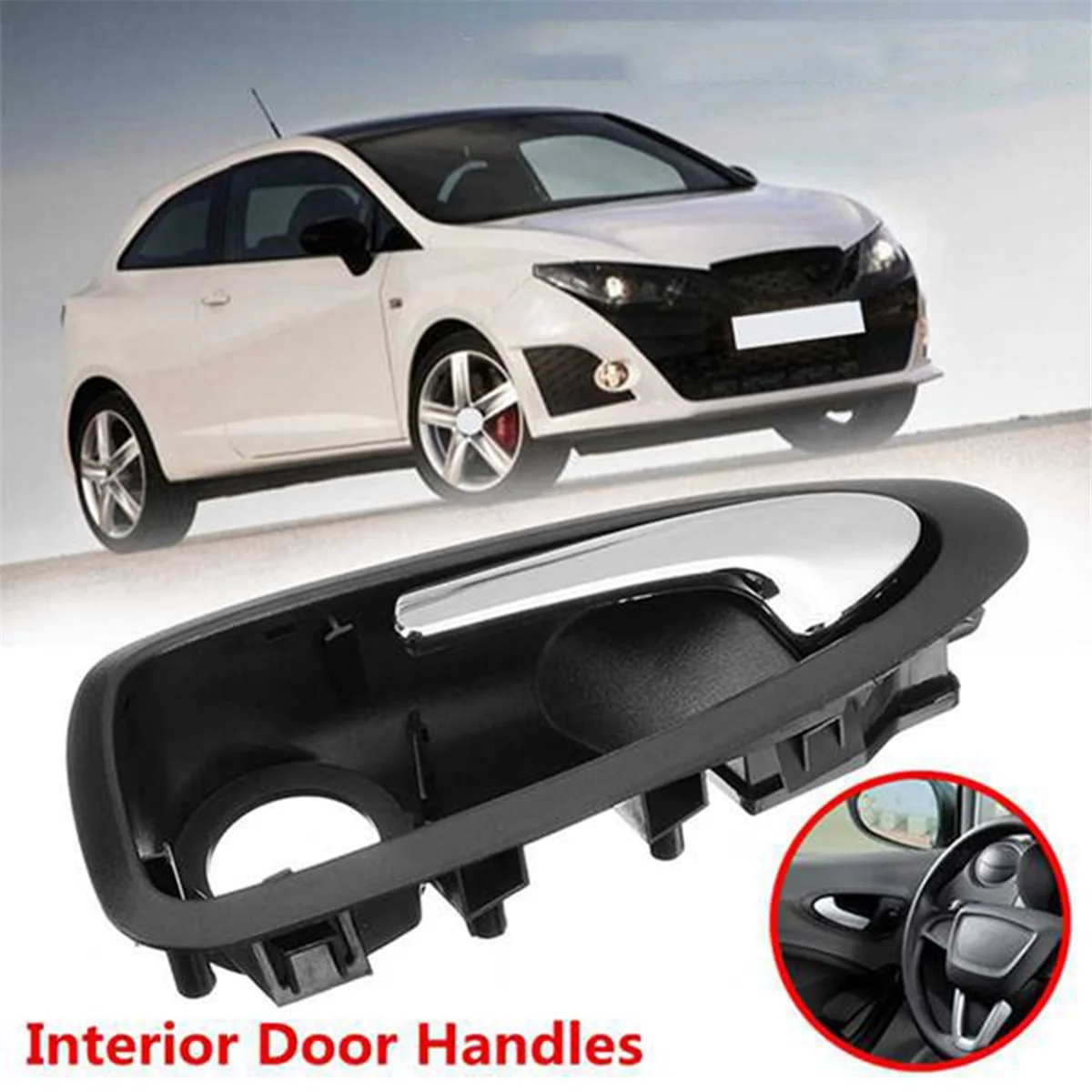 Left Front Inside Door Handles 6J0837113A 6J0837113K for Seat Ibiza 2009-2017 Car Handle Chrome Gloss Decoration