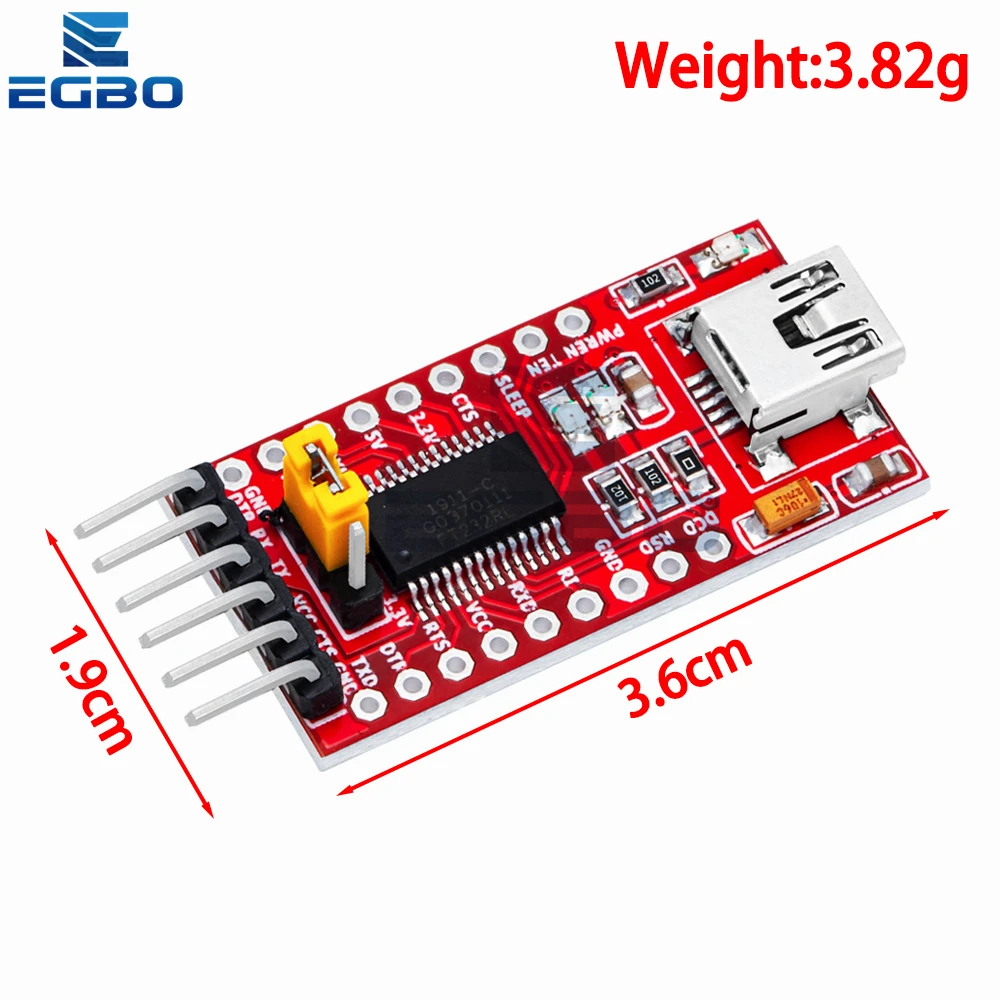 1 ~ 10 قطعة EGBO FT232RL Type-c Mini FTDI USB 3.3 فولت 5.5 فولت إلى TTL وحدة مهايئ مسلسل لاردوينو FT232 Pro USB إلى TTL 232