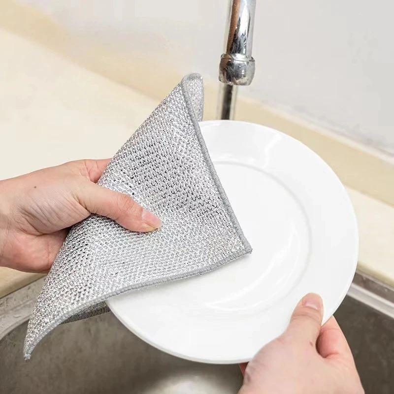 

Kitchen Microfiber Dish Cloths Pot PanBowl Dish Cleaning Scrubber for Pans Or PotsCountertops Home Kitchen Cleaning Supplies