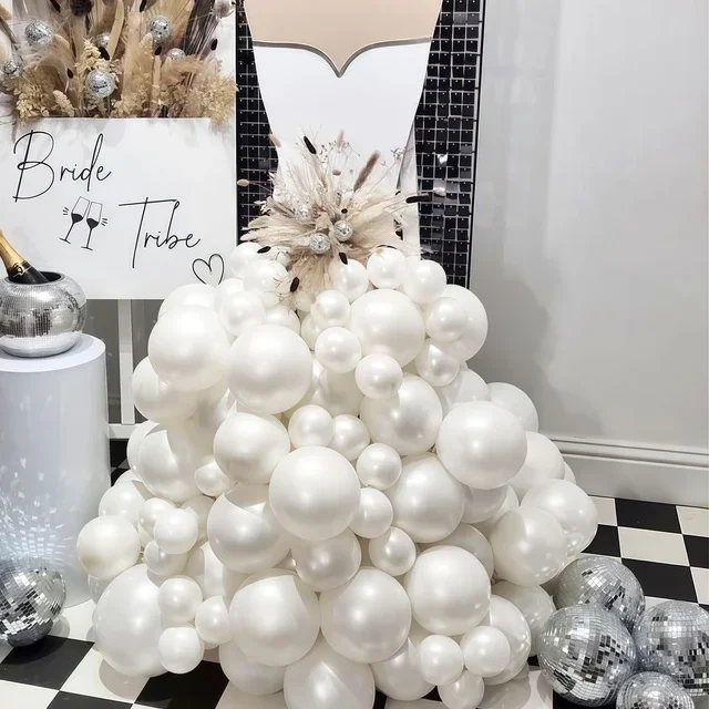 58/116 Stück perlweiß, Ballonbogen-Set, Hochzeit, Geburtstagsfeier, Jahrestag, Brautgeschenkparty, Weihnachten, Ruhestand, Vorschlag – Detail 3