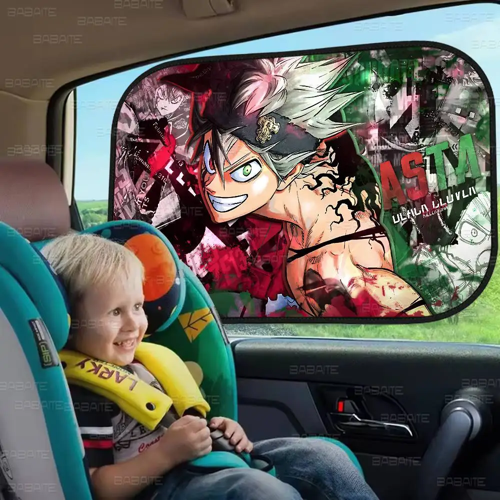 انمي ياباني الأسود البرسيم سيارة ظلة الصيف نافذة السيارة غطاء فيلم ظلة واقية من الشمس نافذة جانبية ظلة الستار Sunblock #2