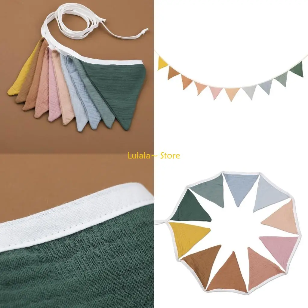 Y4QA Newborn Photography Props Bunting Flag Baby Room Hanging Ornament Photoshooting Props Backdrop Nursery Decor Shower Gift
