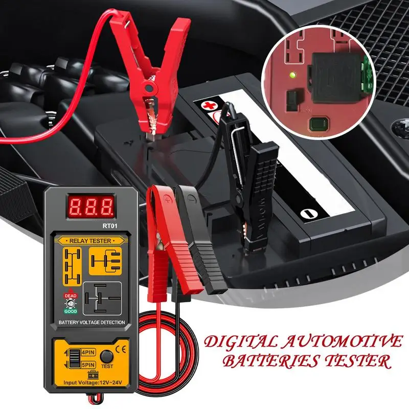 

Тестер батареи, автомобильный тестер нагрузки батареи, диагностический профессиональный сканер 12 В/24 В для мотоциклов, дорожных поездок, грузовиков, яхт