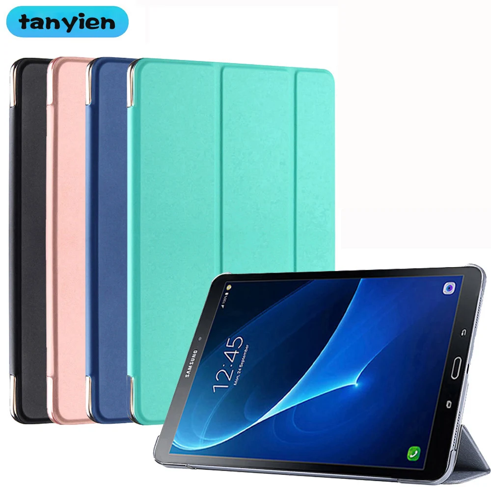 

Чехол для планшета Samsung Galaxy Tab A 10,1 дюйма, Женский флип-чехол из искусственной кожи с магнитной подставкой и функцией тройного сложения T580 T585